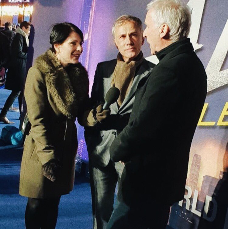badpostwaltz's tweet photo. new 📸 | Christoph (and James Cameron) right now on the blue carpet for the world premiere of “Alita: Battle Angel” in Leicester Square, London! 💥 https://t.co/iOCOB2jUiC