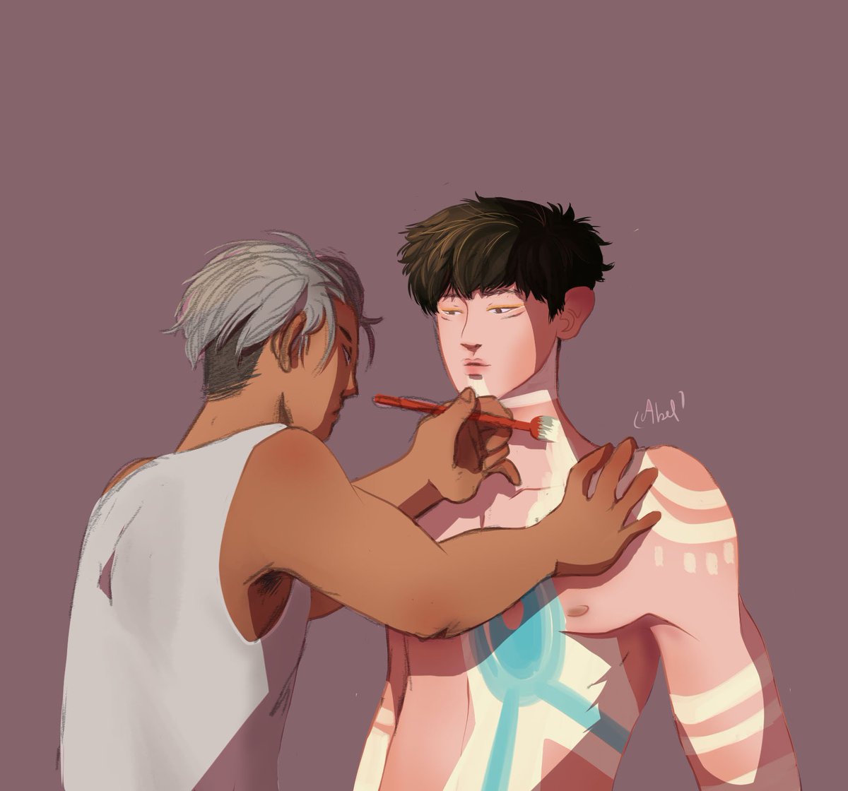 ArielleExoL's tweet photo. Chanyeol and Kai : Body paint
(Yeah, I watched the show Skin wars)
#EXO #chankai https://t.co/smbRIy6cst