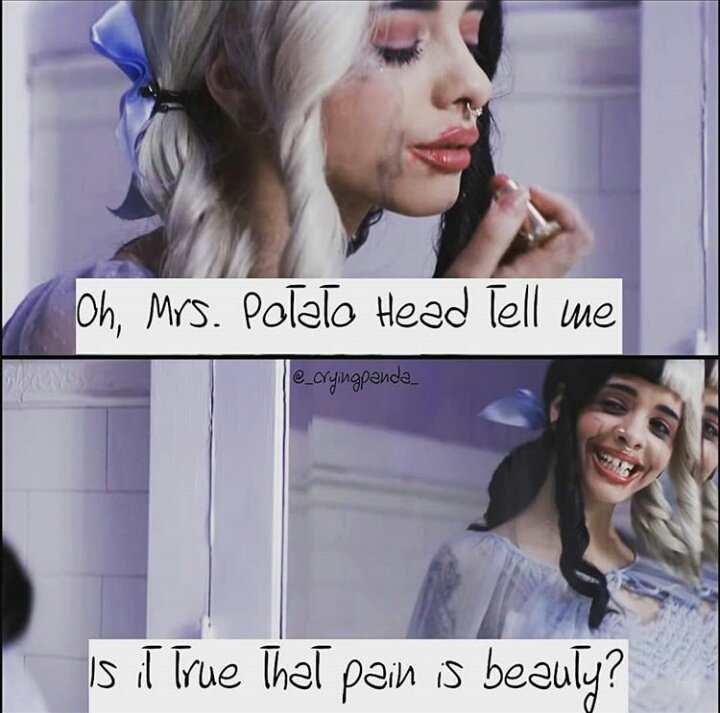 littIebodyheart's tweet photo. eu nunca vou me cansar de enaltecer a qualidade dessa música e dessa letra, uma grande crítica social voltada aos padrões de beleza, com um clipe e uma produção incrível.

melanie martinez uma artista de VERDADE.

escutem mrs potato head. https://t.co/kTi2m2VMWV