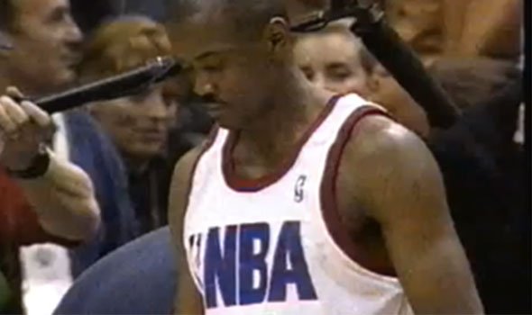 NBA logo like he's Craig Hodges 