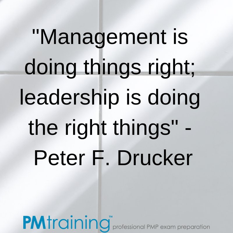 pmtrainingnews's tweet photo. "Management is doing things right; leadership is doing the right things" - Peter F. Drucker #PDU #PMP #PMTraining #projectmanagement #getPMPcertified https://t.co/j0I5iVGgHL https://t.co/VYpp1bRsU9