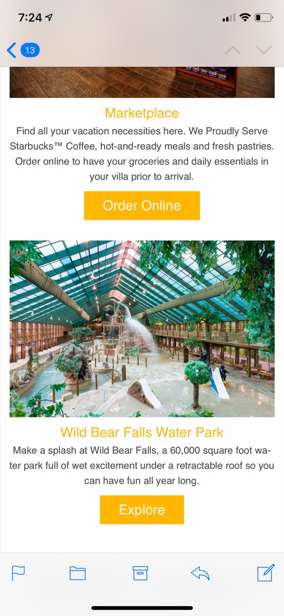 Drenyn's tweet photo. @WestgateResorts  Apparently the Wild Bear Falls water park is closed, no mention in any email, but no refund because I didn’t find out until the night before.   Glad I didn’t show up and find out! https://t.co/VOEeylLUTw