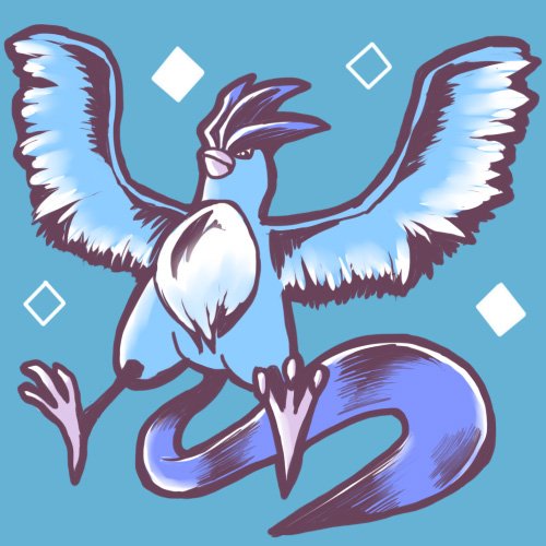 オルヤンケ ポケモン図鑑no 144フリーザーを描きました 明日はサンダー 毎日ポケモン絵