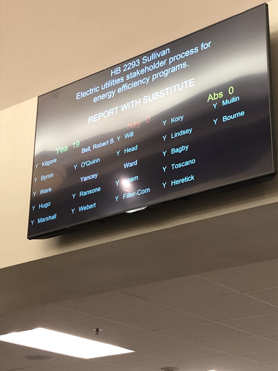 Two of my energy efficiency bills just reported unanimously out of the House Commerce and Labor Committee. A good step forward for consumers.