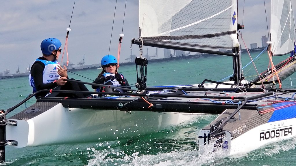 Not a sunny day in #miami but the wind is a nice change. 4 races to learn more about foiling today!