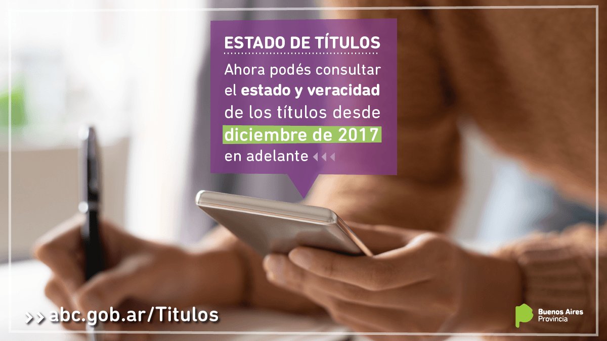 BAeducacion's tweet photo. Si tu título es de diciembre de 2017 en adelante, en el Buscador de Títulos del portal ABC podés consultar el estado y veracidad del mismo 👉 https://t.co/WRyqYW2vcA https://t.co/OEa3s2dVO7