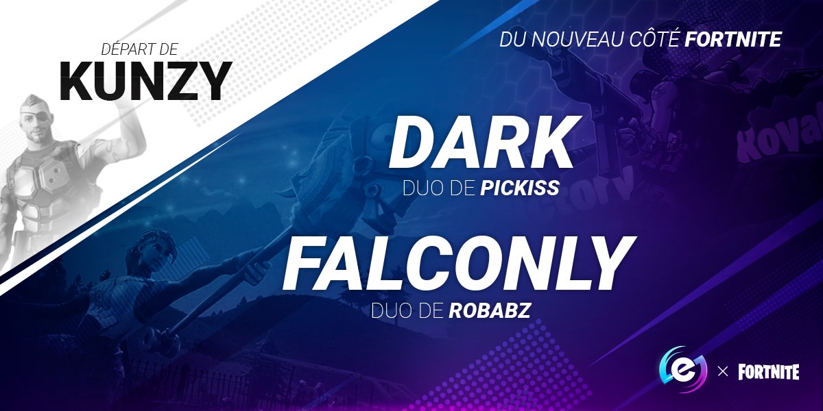 Exalty_FR's tweet image. ⛏️ Nouveauté à tilted tower ! 🏬 

@Dark_ftn devient officiellement le duo de @G4B_Pickiss et @Falconly_ devient le duo @RobabzTV ! 💪 

Bienvenue à eux dans la #ExaltyFamily ! 

Malhereusement, @TwitchKunzy nous quitte, bonne chance à toi pour la suite. 😢 

#LetsGoExalty