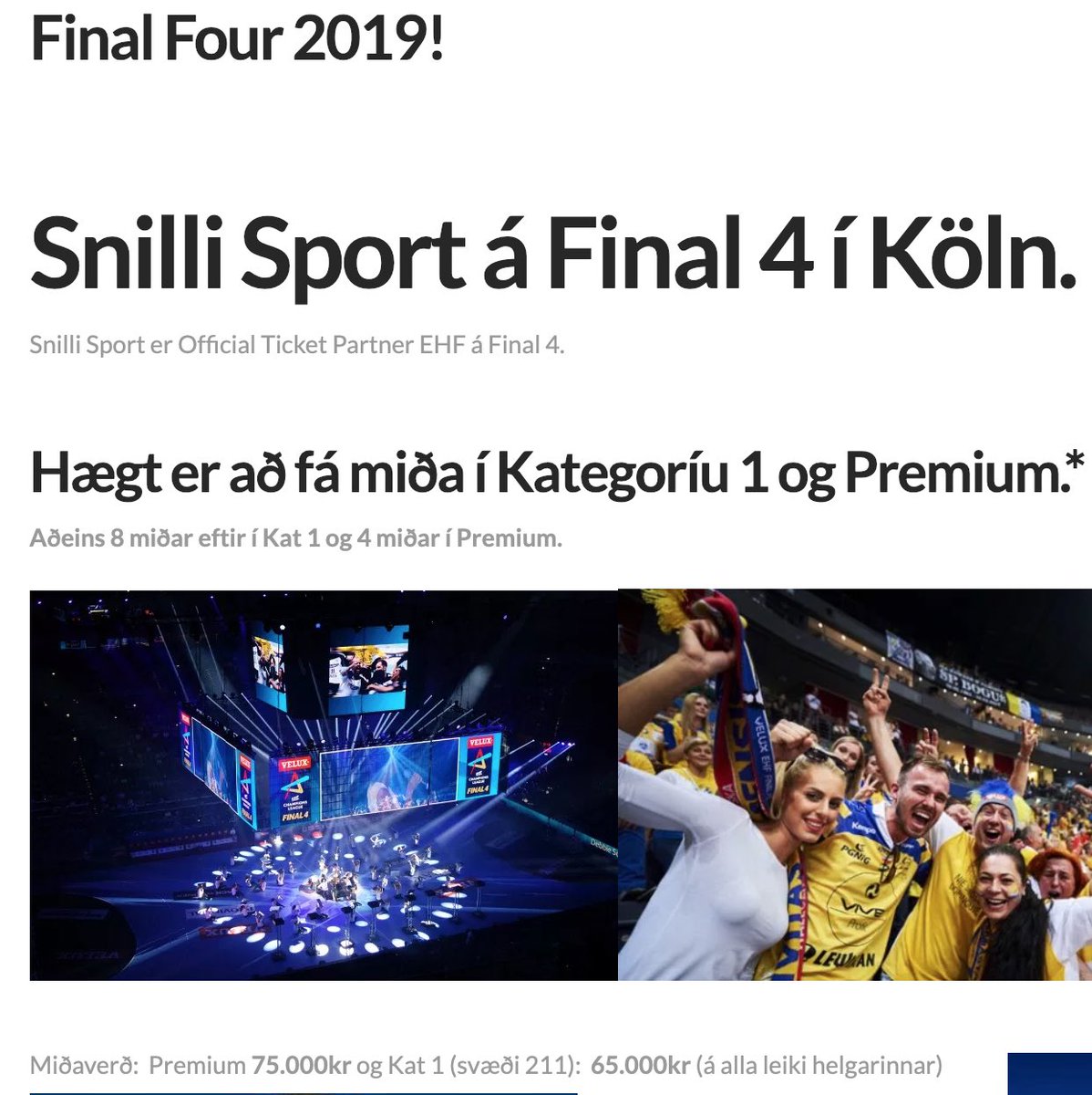 Aðeins 8 miðar eftir í Kat 1 og 4 í Premium!