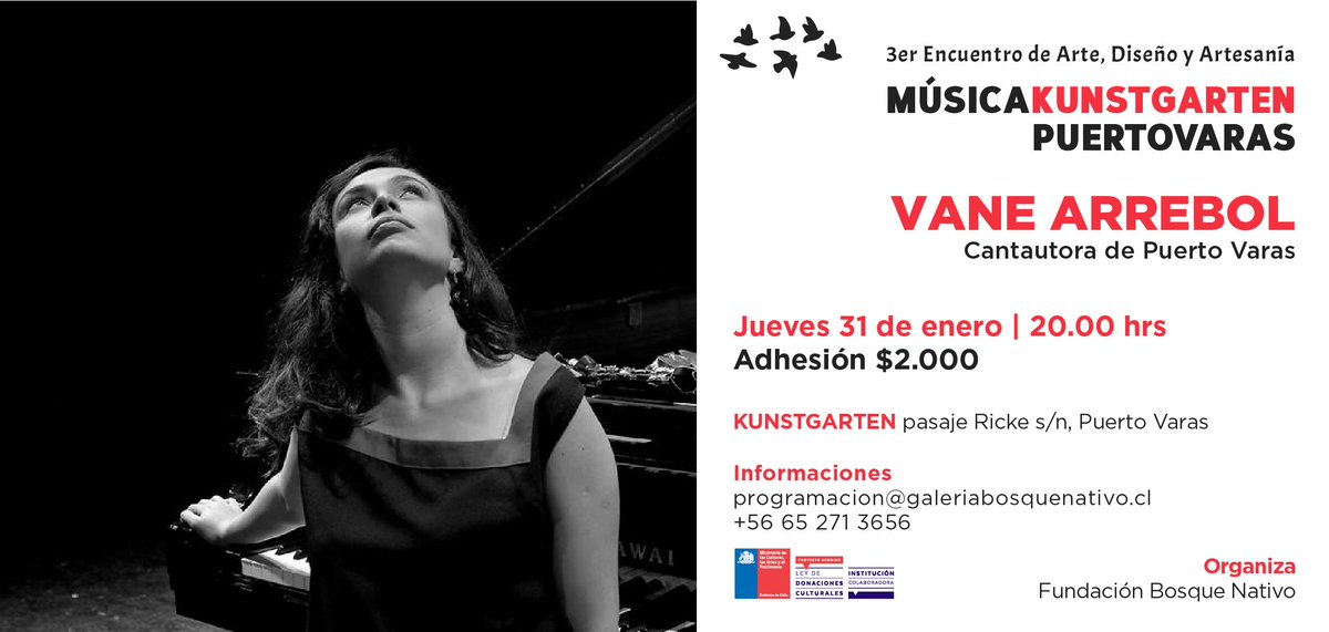 Dentro d poco, cantante solista de #PuertoVaras, qe interpreta sus propias canciones y de otros autores 🎼en las que destaca su contenido poético con inspiración en sonoridades e imaginario de la Isla de #Chiloé Vanne Arrebol, desde las 20:00 hrs. aqui en el Jardín de las #Artes