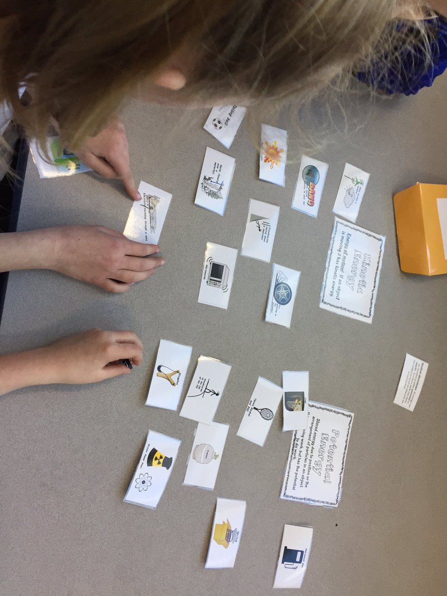 ibergerhhs4's tweet photo. 4th graders sorting energy pictures. Is the picture showing Kinetic Energy or Potential Energy?!?! #teamwork #science #energy #hhs @HHS_Bemiss @cpnoce 🧠👨🏽‍🔬 https://t.co/fqZPs3O1k7