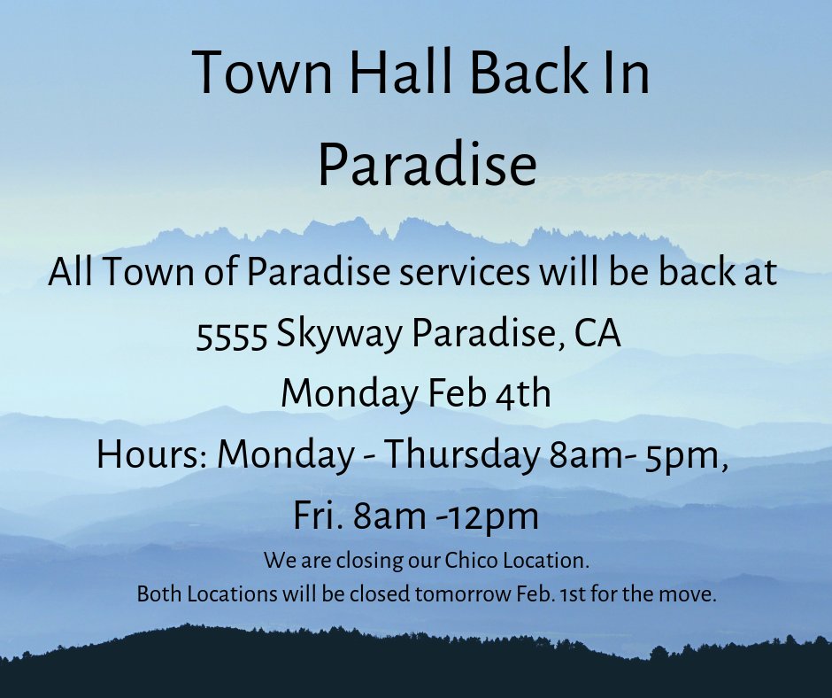 Town of Paradise (@paradise_ca) on Twitter photo 
