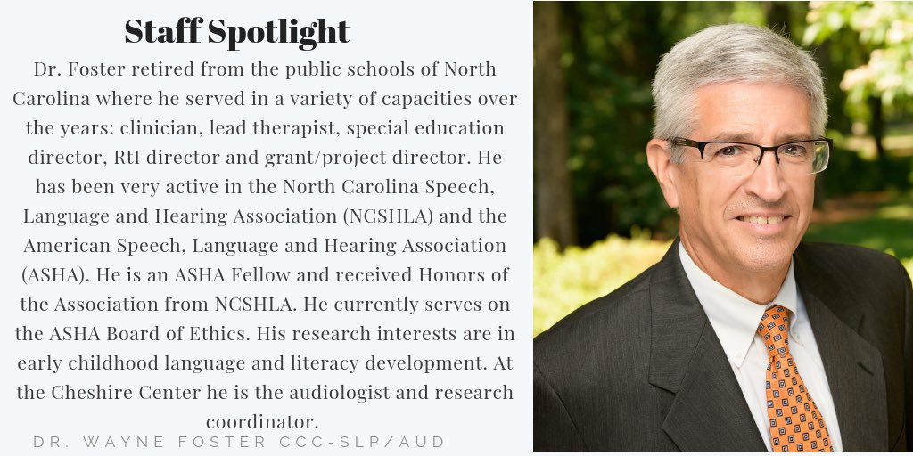 CheshireSpeech's tweet photo. This week we are shining our light on our very own, Dr. Wayne Foster. Dr. Foster, with his many accolades and awards just goes to show, what hard work looks like. What can't he do?
#Speech #Audiologist #CheshireCenter #speechgeeks #SpeechAndLanguage #SLP https://t.co/FMTX91vEVD