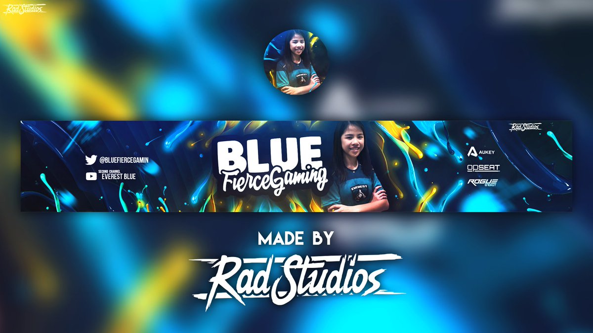 Cyan blue/yellow themed banner + profile pic for <a href="/BlueFierceGamin/">G FUEL BlueFierce</a> 
DM me if you're interested in buying cheap graphics!