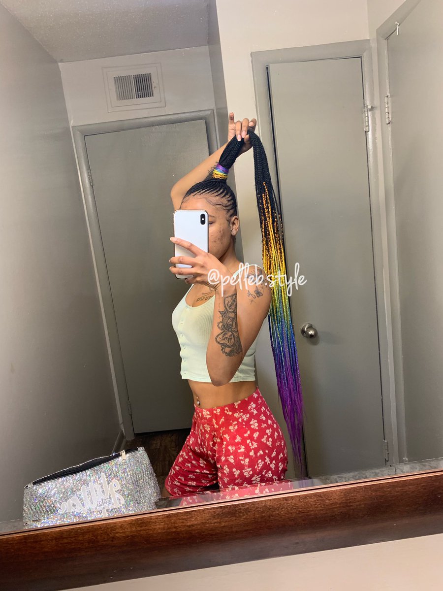 PelleBStyle's tweet photo. FOLLOW MY IG : (@pelleb.style) Can you taste the Rainbow 🧡💛💚💙💜 #huntsvillebraider #hairgoals #aamu #colorbraids #huntsvillebraids #aamuhair #aamu22 #aamu20 #huntsvillehair #braidgang #aamu21 #pressplay #feedinbraids #braidsbypelle #stlbraider #blessedhands #braidponytail https://t.co/iwuQpTe2D0