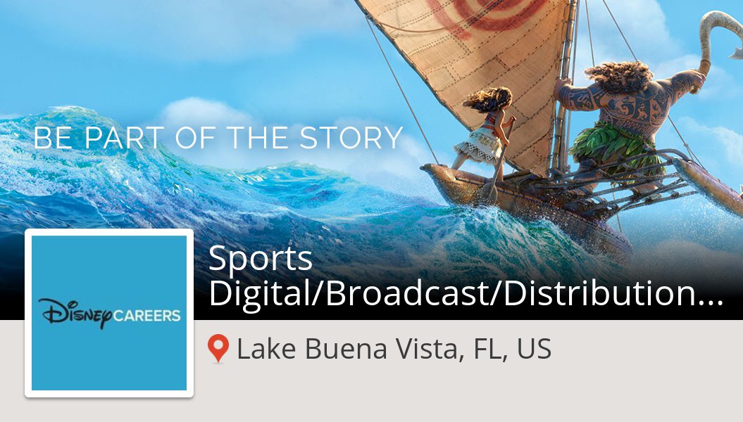 IrshaunPIs's tweet photo. Are you a #Sports Digital/Broadcast/Distribution #Internship - Fall 2019 in #LakeBuenaVista? #Disney is waiting for you! #job https://t.co/Opt4I2u7dd #DisneyJobs https://t.co/Eb5OVltm9z