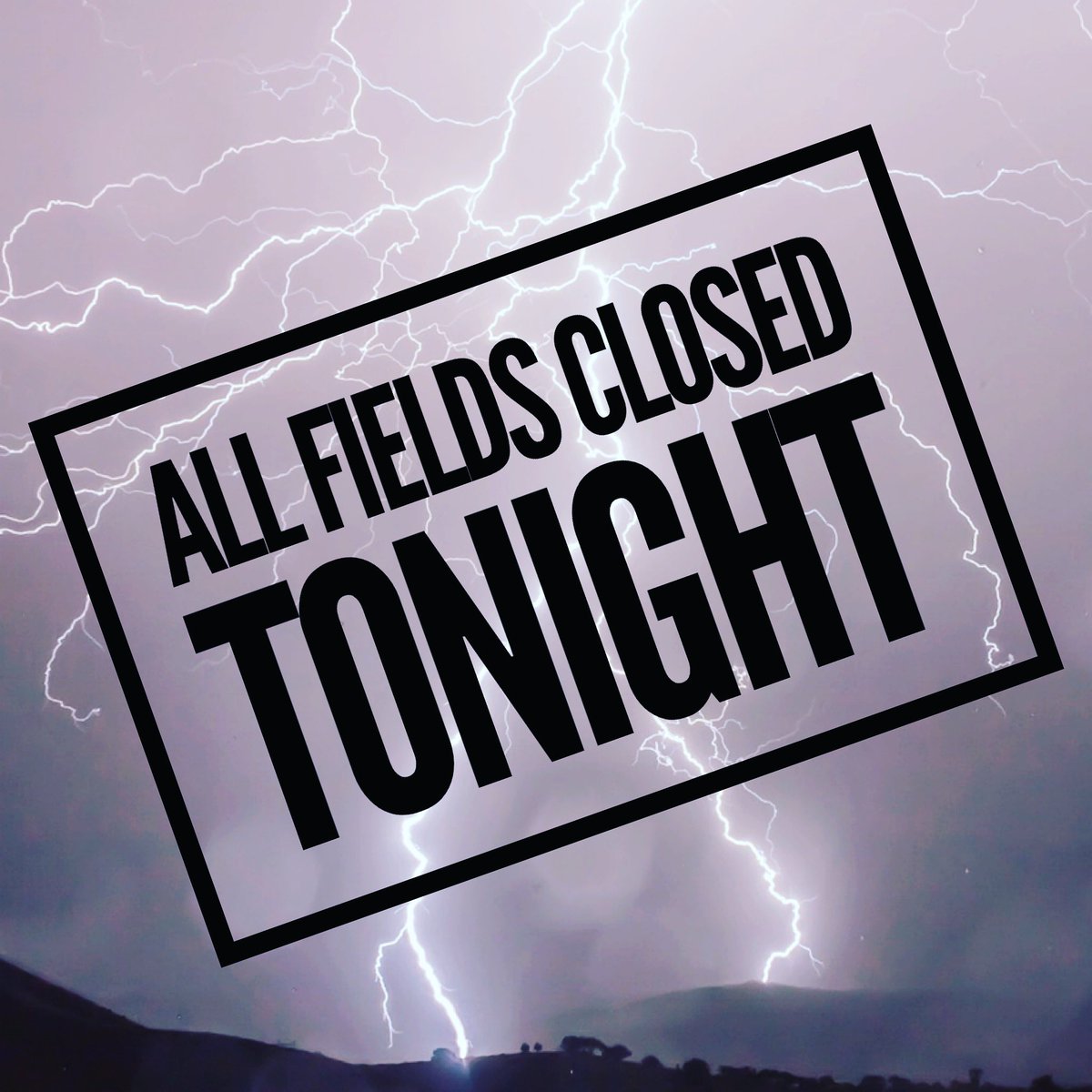 SGVSurfSC's tweet photo. All fields CLOSED tonight due to weather. No training or tryout sessions will be held this evening. #SGVSurf #LASurf #LASurfSC https://t.co/RyvbWVbUti