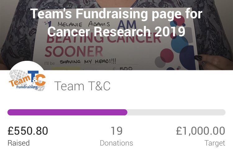 TeamT_and_C's tweet photo. Today our total donations for @CR_UK reached £550.80!! Which means @Menelope73 will be announcing the date for her #charityheadshave very soon! Watch this space 😁 #CancerRightNow #beatingcancersooner 
https://t.co/P8qoZKFLuF https://t.co/sBj7uFYBHg