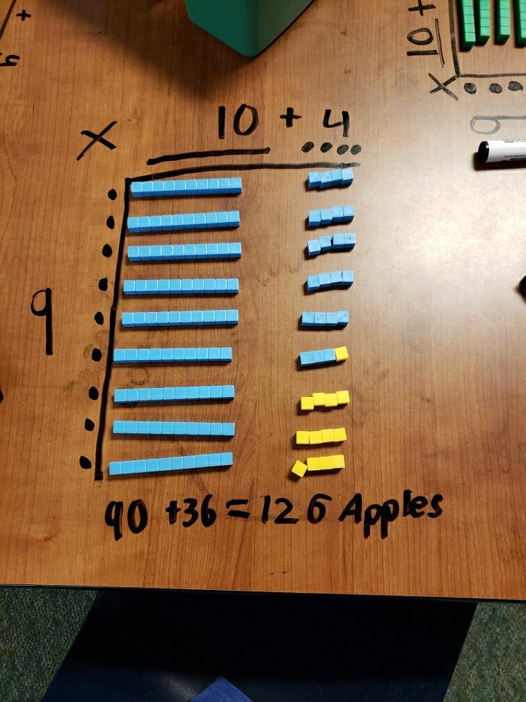 thinkfree1976's tweet photo. #MossmanMath 3rd grade Sts show all the ways they can make 14x9 into a simpler problem π #ccisdelemath #mathismessyfun #stayflexible https://t.co/QbK7O2Gqfs