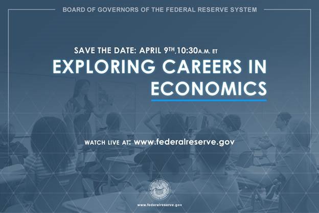 📺The Federal Reserve would like to invite students to watch live Exploring Careers in Economics at 10:30 a.m. ET on April 9, 2019. #FedEconJobs