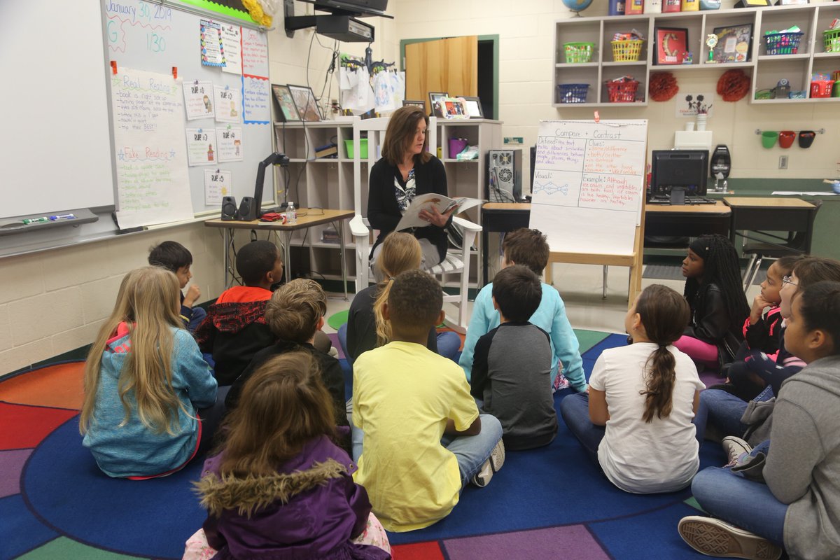 lakeschools's tweet photo. We're celebrating literacy this week with @Supt_Kornegay, School Board Chairman Sandy Gamble, Chief of Transformation @emily_weiskopf , Board member Stephanie Luke and many others who came out to read with students! #LCSLitWeek https://t.co/xjluHnoazn