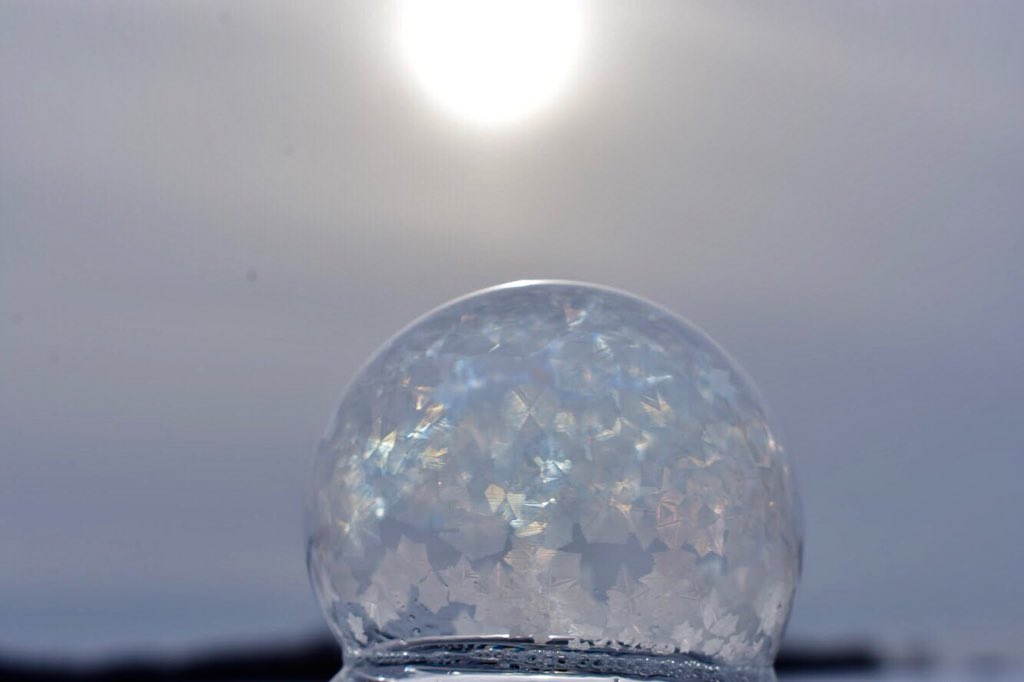 HortonKandi's tweet photo. I was able to try a few more frozen bubble pics. Inspiration from @ratzlaff #BubbleMadness!  I had fun with my #TooColdForSchool project!  Can’t wait to see what students did!  #wcsflight #LearningHappensEverywhere https://t.co/Y55M6Dqwnp