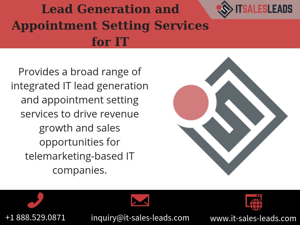 IT_SALES_LEADS's tweet image. Get to know #ITSalesLeads and How we help our Clients in Generating #QualifiedTechnology and #ITLeads. Call us at +1 888.529.0871

|bit.ly/2HnsJxG #ITLeadGeneration #AppointmentSetting #LeadGenerationServices