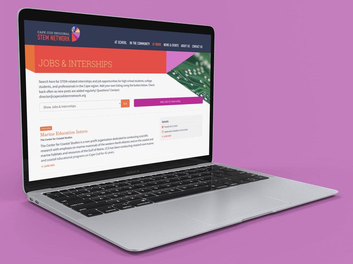 Just helped <a href="/CapeCodSTEM/">CapeCodSTEMNetwork</a> launch a new job &amp; internship board. Browse the listings, or add your own open positions!

capecodstemnetwork.org/work/