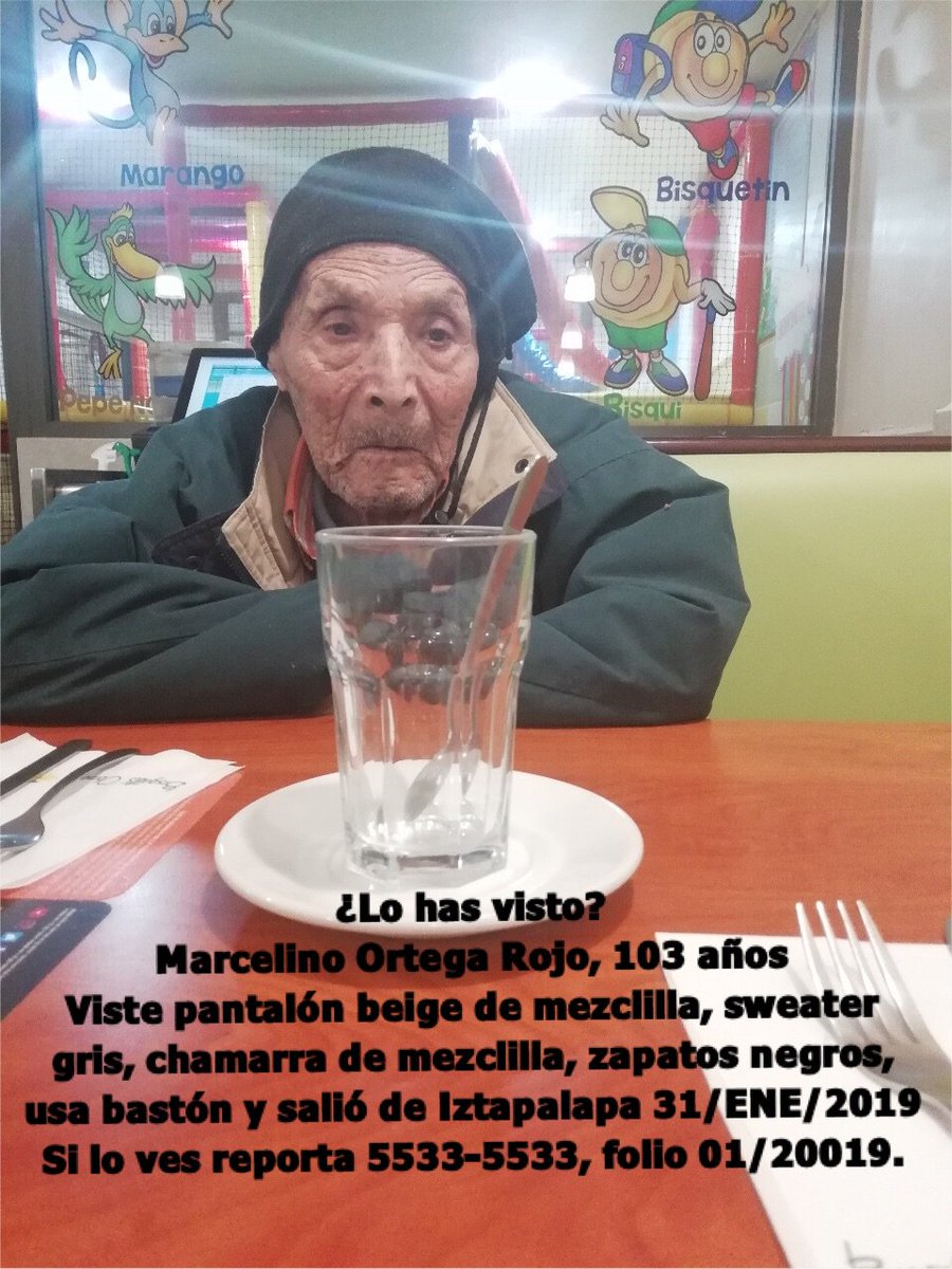 Se activa #AlertaPlateada para localizar a Don Marcelino de 103 años. ¿Lo has visto? Por favor abre la foto y dona un RT. #Iztapalapa #CiudaddeMéxico
