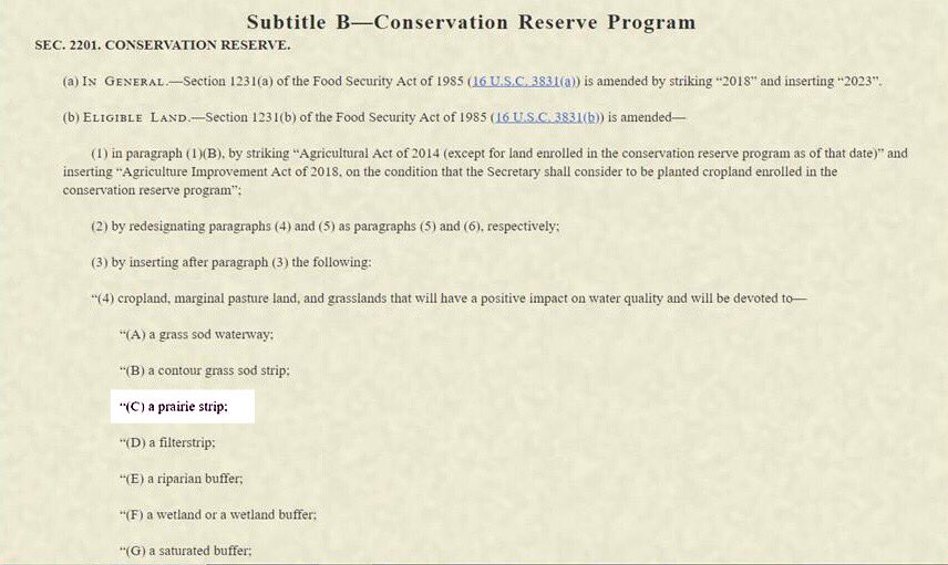 prairiestrips's tweet photo. It’s definitely cold out there...but what’s really cool is prairie strips being eligible for CRP in the 2018 Farm Bill! Section 2201. https://t.co/CRNN5cTwuQ