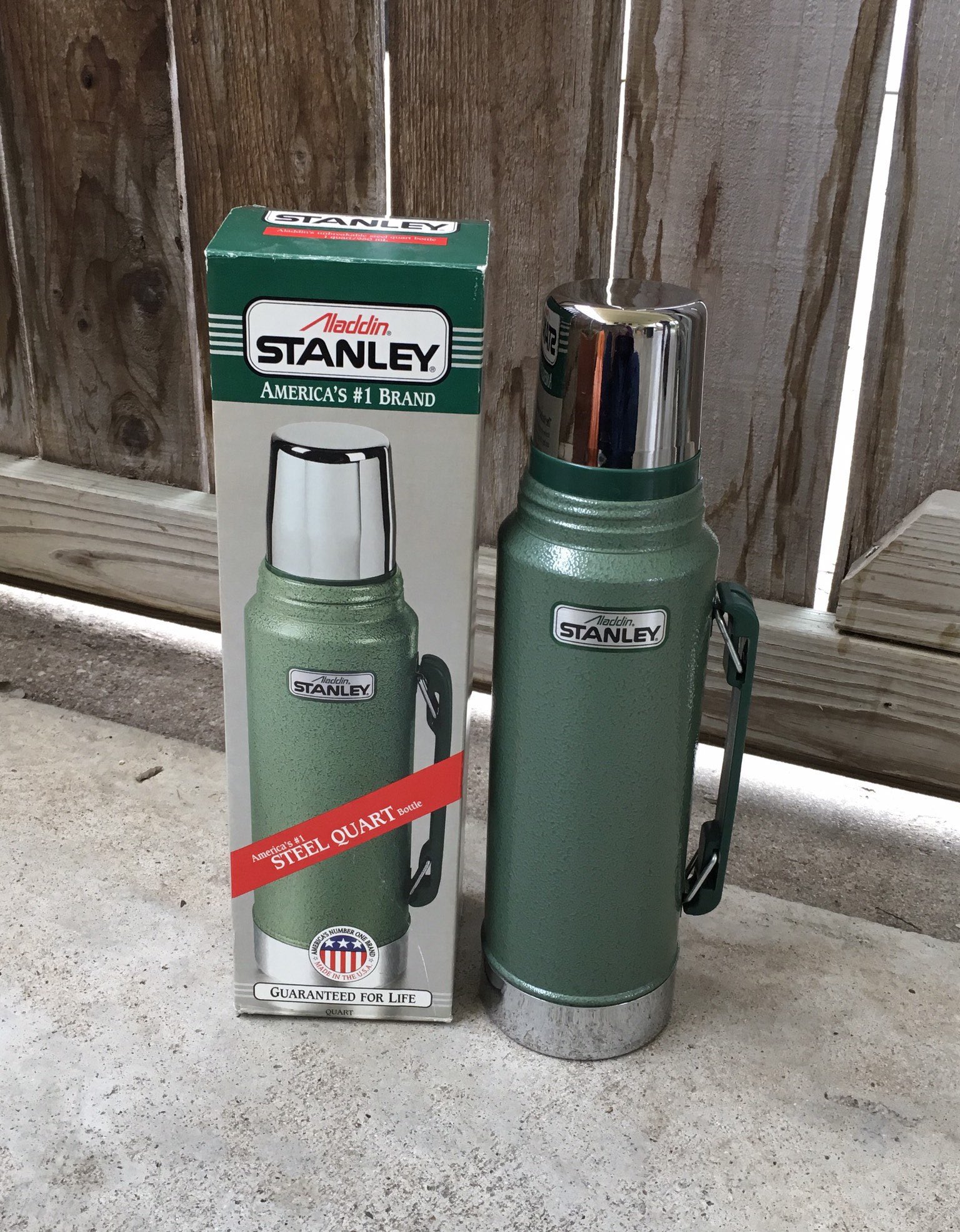 Vintage Green Aladdin Stanley Quart Thermos