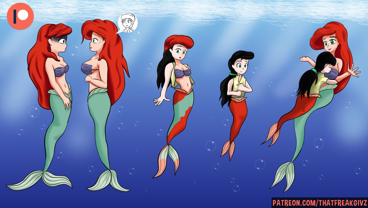 Ariel turns into Melody. #patreon. #disney. #transformation. 