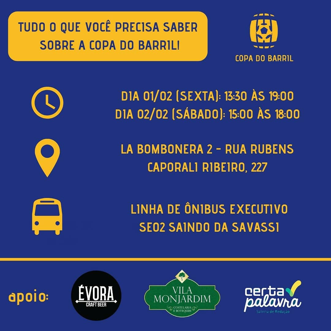copadobarril's tweet photo. É AMANHÃ! Seguem algumas informações importantes. Bora lotar o La Bombonera 2!
#IssoÉCopaDoBarril https://t.co/ZVSU21Aet3