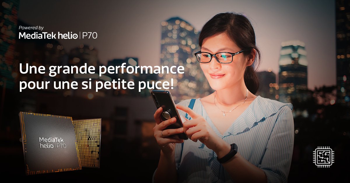 MediaTekFR's tweet photo. Une petite puce informatique capable d'une grande performance? MediaTek Helio P70! En utilisant la #technologie 12nm FinFET, notre #processeur P70 permet une expérience haute-performance, aux fonctionnalités intégrées et avec de faibles besoins en énergie! https://t.co/a2o5yoYvKs https://t.co/AGCUSOSUEz