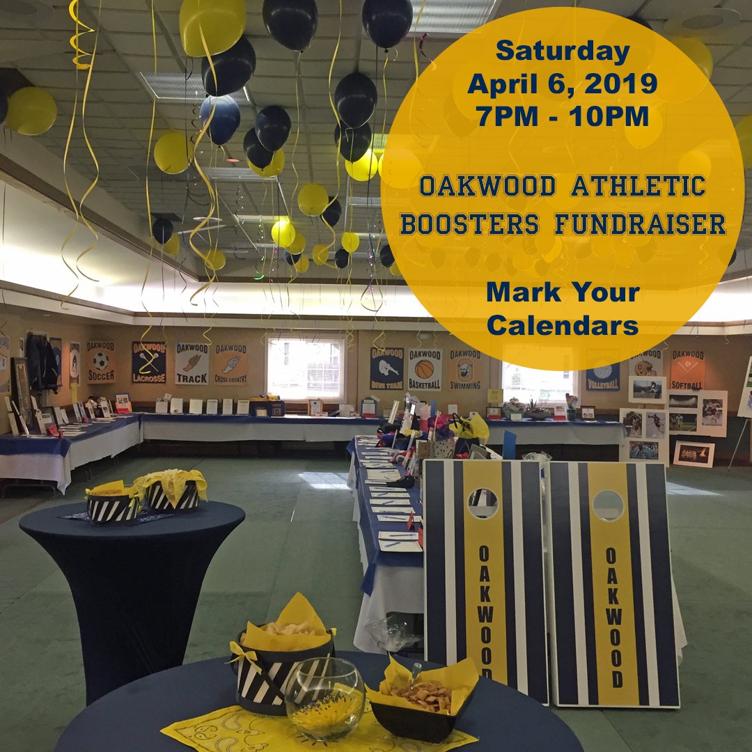 Oakwood_Schools's tweet image. Hey supporters of Oakwood athletics, mark your calendar now for the Boosters spring fundraiser!