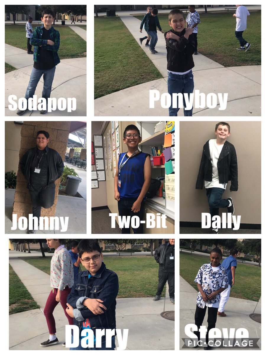 Mrs_Albanez's tweet photo. #firsttweet 👋🏼 #ThrowbackThursday #TbT to when my students dressed up as their favorite character from The Outsiders!! @CajonValleyMS https://t.co/xGdpRDTuJI