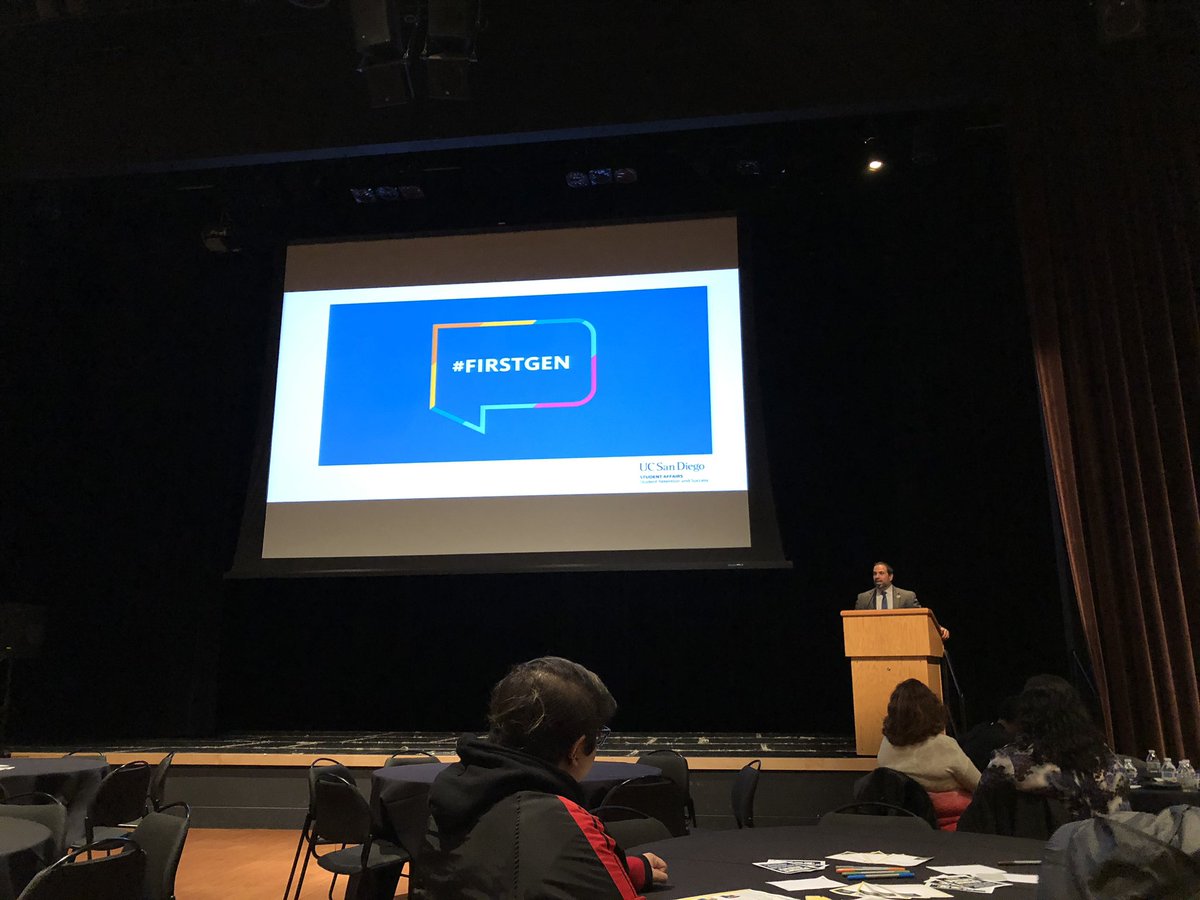 DrKimEBarrett's tweet image. Super glad to be at today’s #firstgenucsd event.  Great turn out despite the rain.  Speakers sound amazing.