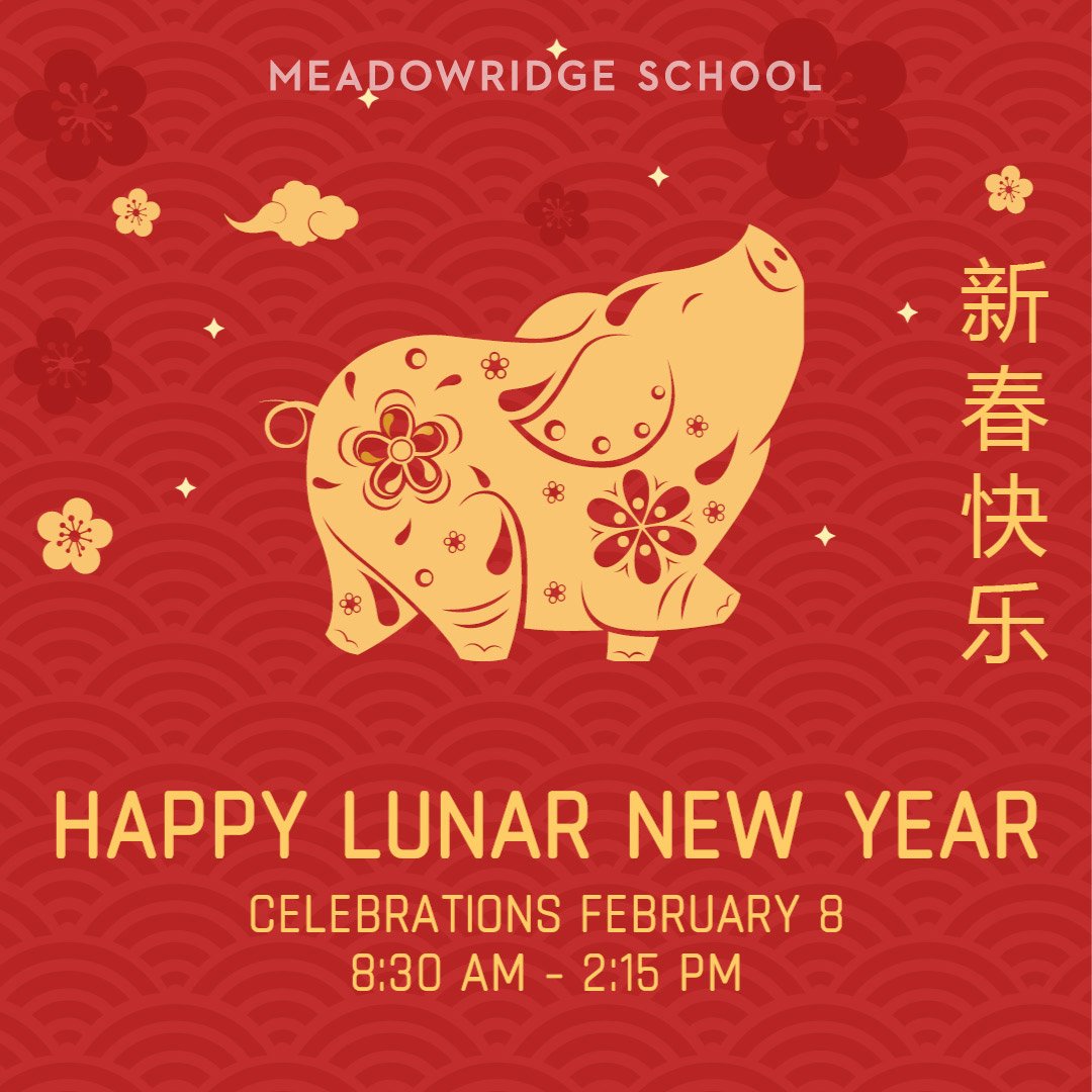 Parents, join us on Friday, February 8th and celebrate the Lunar New Year at #Meadowridge with a day full of activities and food. 🧧🐷 

See the full schedule here: goo.gl/jKT51q