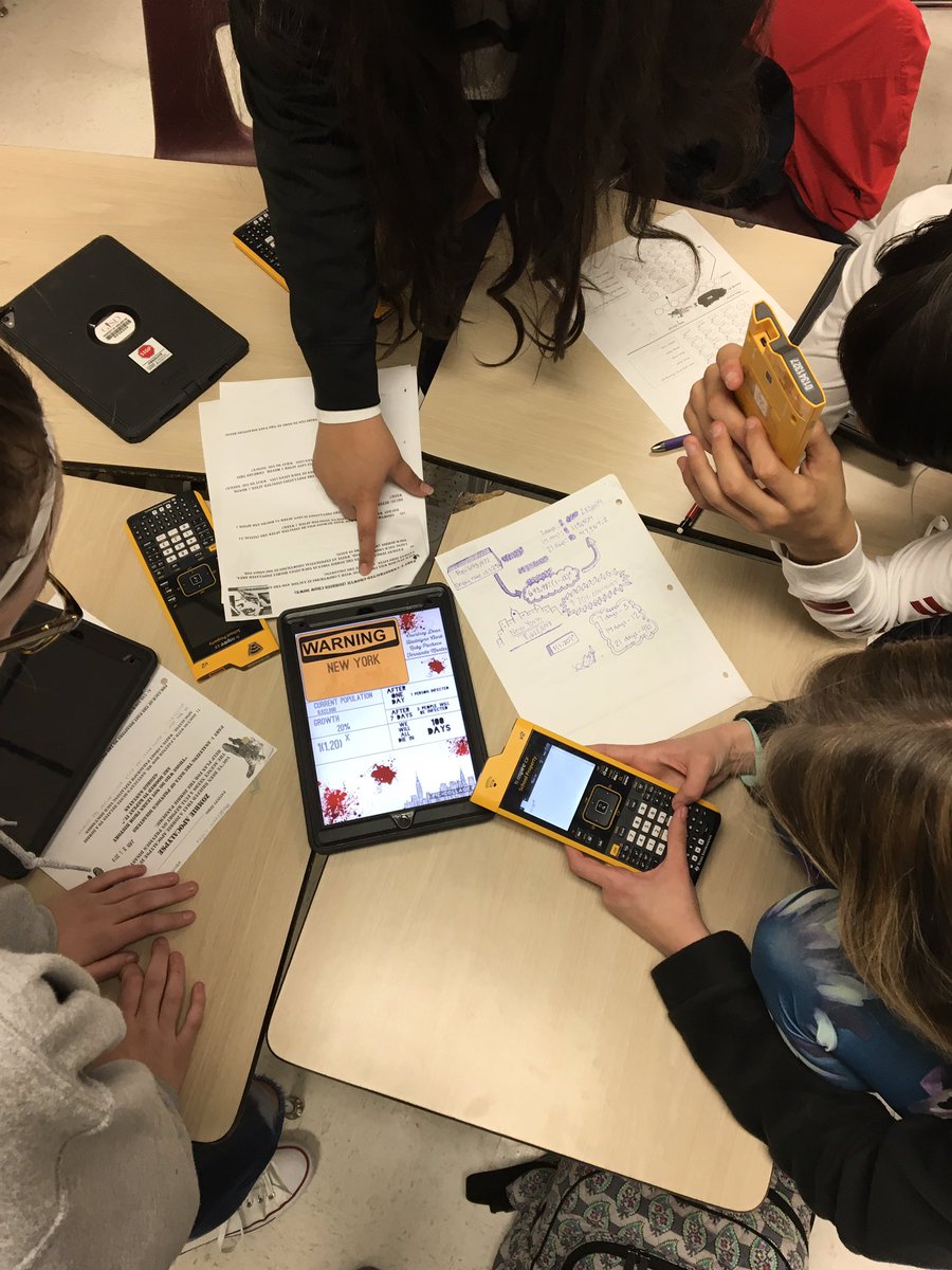 MsJP_101's tweet image. Our #futureMathmaticians using #exponentialfunctions to predict a Zombie Outbreak and determine how many days they have to contain the situation. #collaboration #inquiry #algebra #mathisFUN @RHS_Eagles #ChooseGarlandISD