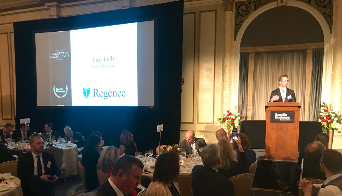 RegenceWA's tweet image. We are proud to be the presenting sponsor of tonight's @seattlebusiness #ExecutiveExcellenceAwards, honoring extraordinary executive leadership in Washington. Tim Lieb, President of @RegenceWA, gave his congratulations to all the honorees for their inspiring leadership.
