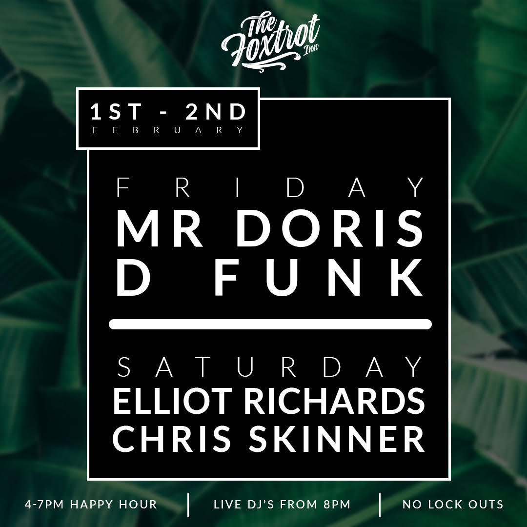 You won't want to miss this killer lineup! With the likes of international DJ Mr Doris and and UK-born Sydney based DJ/Producer DFunk, the decks will be spinning with live music from 8pm 🍺