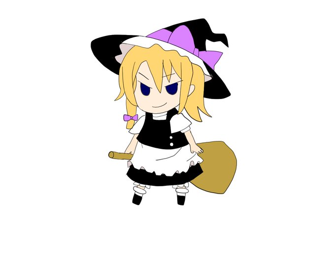 デジタル絵の練習がてら魔理沙ミニキャラ
影とかレイヤーはもっと期間ください(白目) 