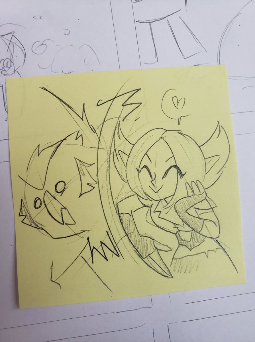 Couple of Post it work doodles of my dnd group. Featuring characters from @Siebedraws @drewsgroove @Zedrinbot and @gearholder 