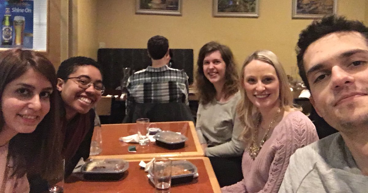 KayseMaass's tweet image. It’s research team dinner night @Suyajoint!

2 Undergrads, 1 MS student, 1 PhD student &amp;amp; 1 professor all working on #orms &amp;amp; #SocietalIssues👏🏻👏🏻👏🏻
