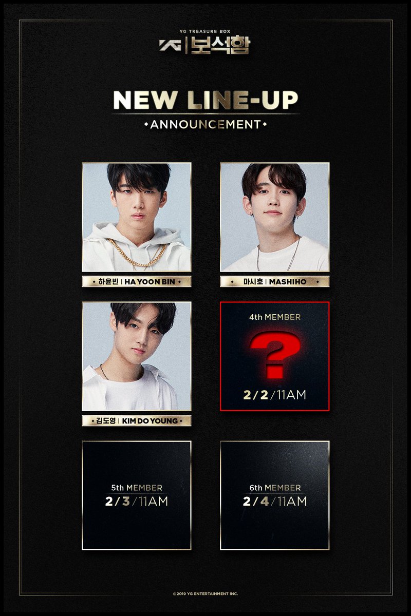 NEW LINEUP MEMBER #4 COMING SOON ✨ 2019.02.02 11AM kst #YG보석함 #YG_TREASURE_BOX #보석함 #NEW_LINEUP #4TH_MEMBER #COMINGSOON #20190202_11AM #YG