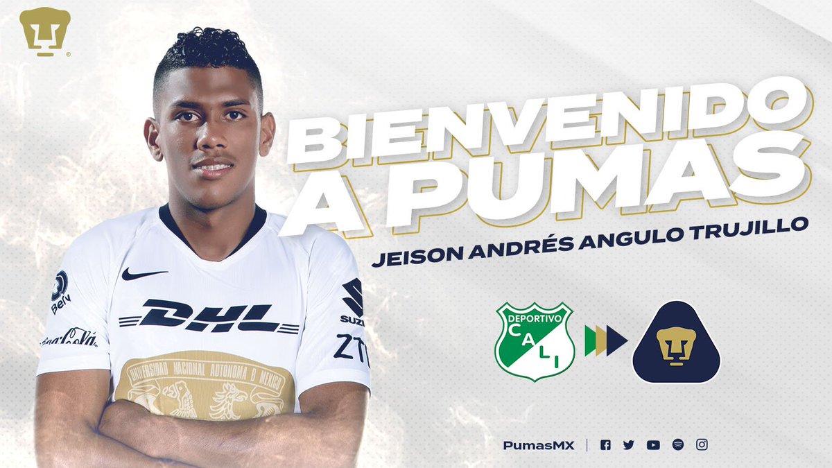 PumasMX's tweet photo. Esta playera se defiende con garra y mucho corazón ¡Bienvenido, Jeison Angulo!
https://t.co/Xm4aid2Mtf
#UnidosVenceremos #SoyDePumas https://t.co/58lUGPykZ7