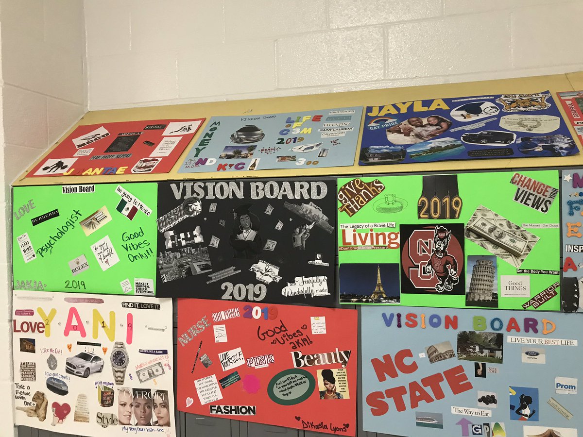 abrown_audrey's tweet photo. Personal Finance students did a great job with their Vision Boards. Shout out to Ms. Cusaac for her Visin Board Party Last year.#vcscte #VCHSVipers #VANCECoProud https://t.co/df1xW18tRt