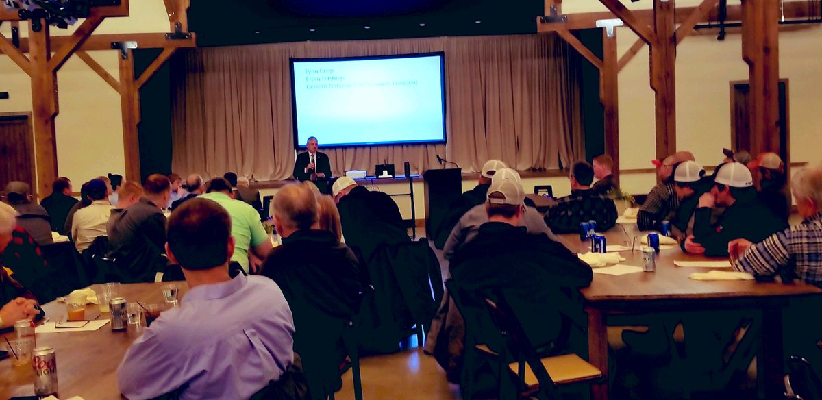 <a href="/NationalCorn/">National Corn (NCGA)</a> President and <a href="/NeCGA/">Nebraska Corn Growers Association</a> board member, Lynn Chrisp, is addressing the crowd at the Northeast Corn Growers Association banquet. We are lucky to have a first hand look into what’s happening on a national level and beyond! #membershipmatters #NEcorn