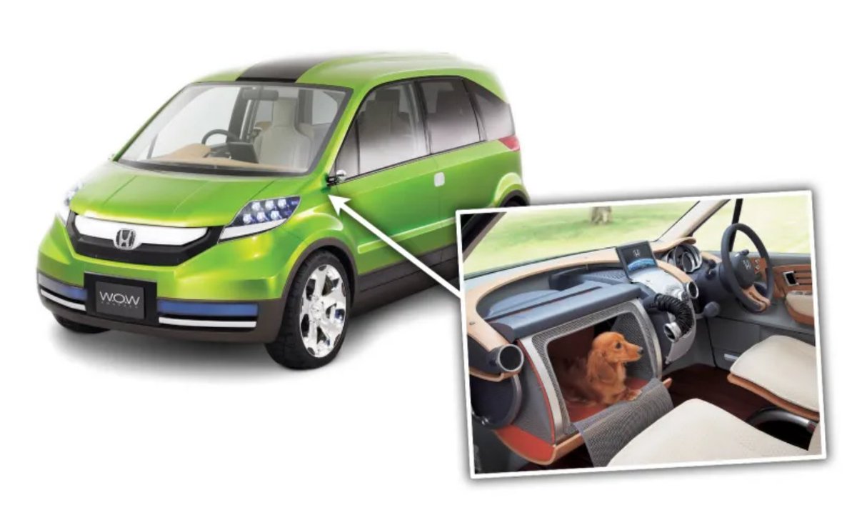 Jalopnik's tweet photo. Honda once built a concept car with a glove box for your dog https://t.co/TZB6aWPwUk https://t.co/RYsnaarneD