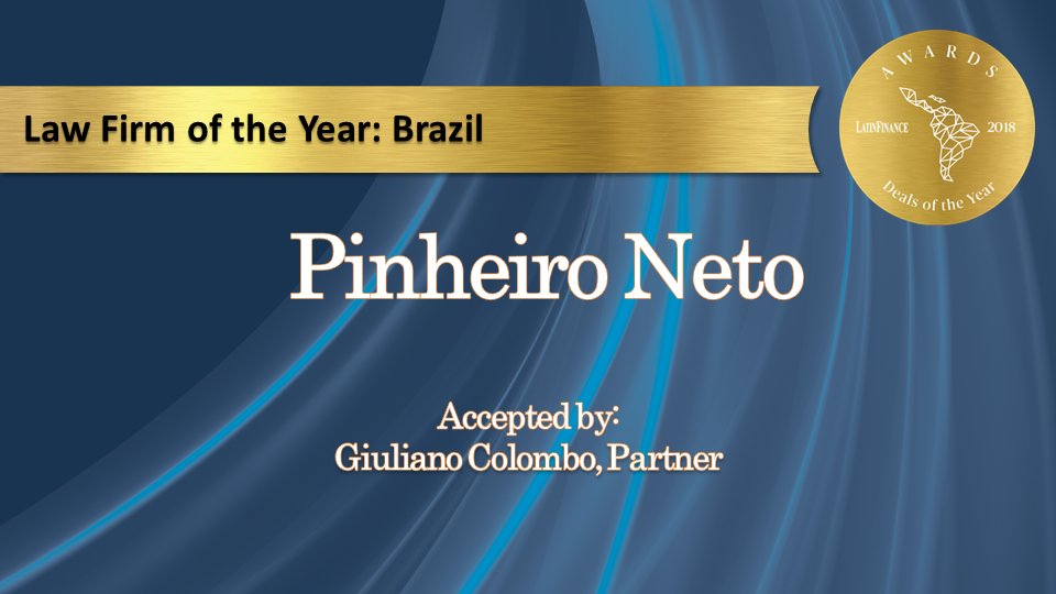 LatinFinance's tweet photo. Law Firm of the Year: Brazil:

Pinheiro Neto 

More info: https://t.co/D3mFpTkeDL #DOTY2018 https://t.co/JIa1OCbNoB