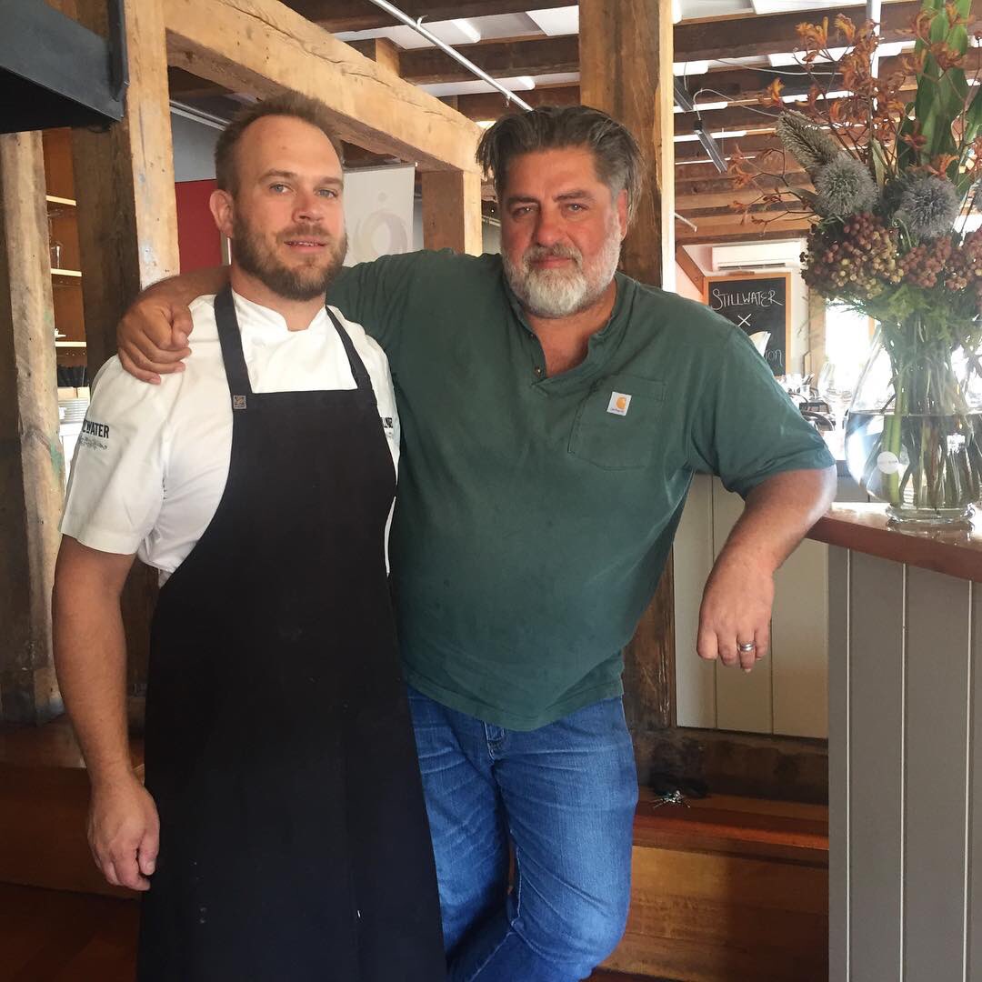 The chefs are in da house 🤘🏼 See <a href="/MattsCravat/">Matt Preston</a> and Stillwater Exec Chef Craig Will at our Cooking in the Park demos over the weekend.#festivaleaus #discovertasmania #chefs #masterchefau #deliciousaus